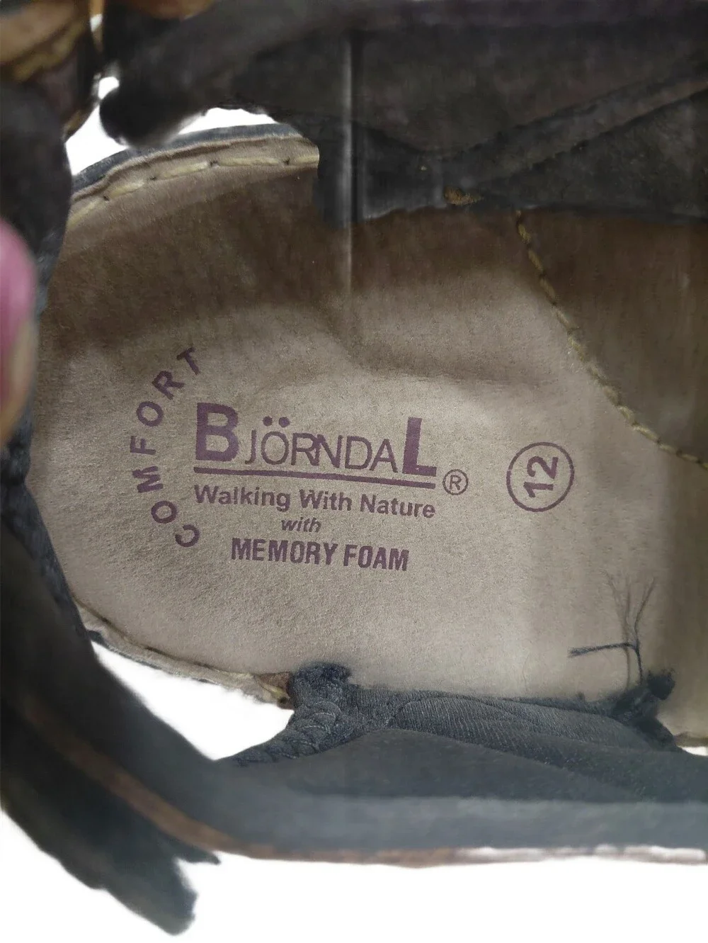Bjorndal Men's Brown Leather Outdoor Sandals Adjustable Cushioned Size 12